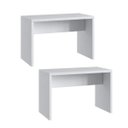 Ver imagem 3 de Conjunto Mesa Fixa com 2 Bancos Móveis Canção Branco