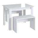 Ver imagem 2 de Conjunto Mesa Fixa com 2 Bancos Móveis Canção Branco