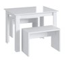 Conjunto Mesa Fixa com 2 Bancos Móveis Canção Branco - 2