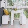 Conjunto Mesa Fixa com 2 Bancos Móveis Canção Branco - 1