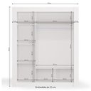 Ver imagem 4 de Guarda Roupa Casal 3 Portas de Correr H563 Kappesberg - Branco