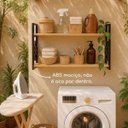 Ver imagem 5 de Prateleira Decorativa 70cm Amadeirada com Suporte Estilo Industrial Preto Suspensa Nicho Estante