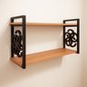 Prateleira Decorativa 70cm Amadeirada com Suporte Estilo Industrial Preto Suspensa Nicho Estante - 10