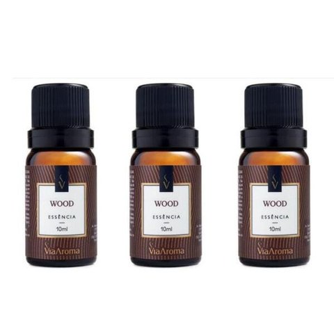 Kit 3 Essências Wood - 10Ml Via Aroma