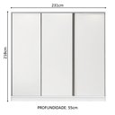 Ver imagem 4 de Guarda Roupa Casal 100% Mdf Madesa Zurique 3 Portas de Correr - Branco