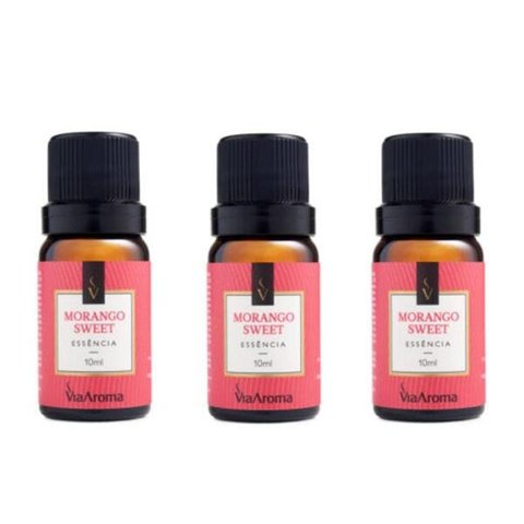 Kit 3 Essências Morango - 10Ml Via Aroma