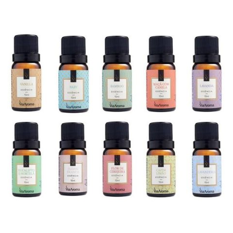 Kit 10 Essencias 10 Ml Cada Via Aroma