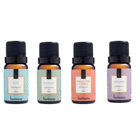 Kit 4 Essências Bamboo -Lavanda-Maça Com Canela - Baby