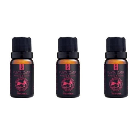 Kit 3 Essências Punta Cana/Ameixa &amp; Vanilla - 10Ml Via Aroma