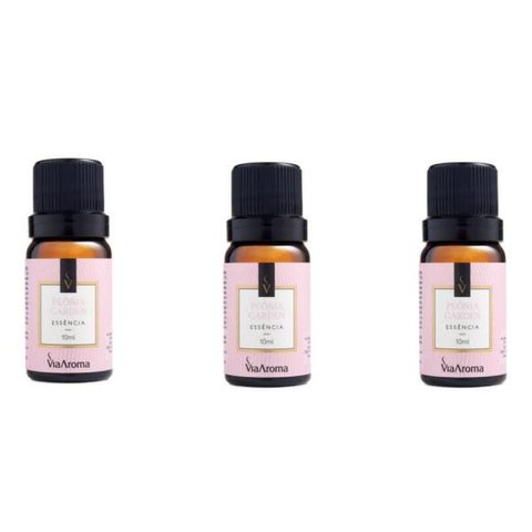 Kit 3 Essências Peônia Garden - 10Ml Via Aroma