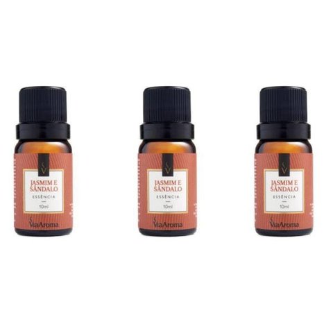 Kit 3 Essências Jasmim E Sândalo - 10Ml Via Aroma