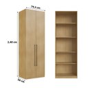 Ver imagem 3 de Guarda Roupa Modulado 80cm 2 Portas C/ 4 Prateleiras 100%mdf Cor:savana