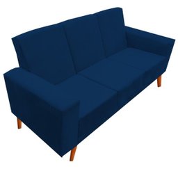 Sofá 3 Lugares Arezzo Suede Marinho - Móveis Aguias - 2