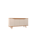 Ver imagem 1 de Buffet Grace Versátile 160 Cm 4 Portas Pés em Madeira Maciça: Off White/noce