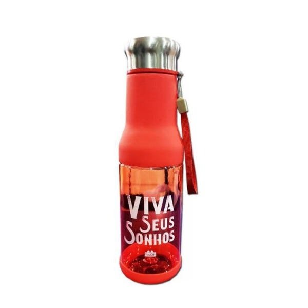 Garrafa Squeeze 750ml Viva Seus Sonhos Vermelha New Gift - 1