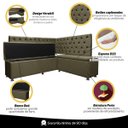 Ver imagem 7 de Conjunto Canto Alemão com Bau para Bar Lanchonete Capitone Marrom 125x160cm Sofa Store