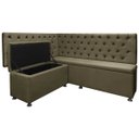 Ver imagem 3 de Conjunto Canto Alemão com Bau para Bar Lanchonete Capitone Marrom 125x160cm Sofa Store