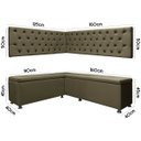 Ver imagem 6 de Conjunto Canto Alemão com Bau para Bar Lanchonete Capitone Marrom 125x160cm Sofa Store