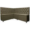Ver imagem 2 de Conjunto Canto Alemão com Bau para Bar Lanchonete Capitone Marrom 125x160cm Sofa Store