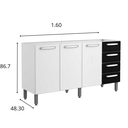 Ver imagem 3 de Gabinete Armário Cozinha Evidence Bertolini 1.60 Mt 100% Aço - 3 Portas- 4 Gavetas:Preto