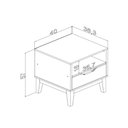 Ver imagem 3 de Mesa de Cabeceira com 1 Nicho e 1 Gaveta Mdp Mel Off White 40x38x57cm Mb 1095 Movelbento