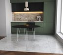 Ver imagem 1 de Mesa de Jantar Redonda 110cm Preto Clips 3 Pés Ferro Branco