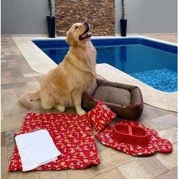 Kit Pet Cama Colchonete Toalha 6 Peças G Azul 70x70 Noblesse - 2