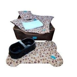 Kit Pet Cama Colchonete Toalha 6 Pç P Marrom 50x50 Noblesse
