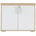 Ver imagem 6 de Armário Balcão Multiuso Para Escritório 2 Portas Atria Executiva A02 Carvalho Branco - Lyam Decor