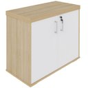 Ver imagem 4 de Armário Balcão Multiuso Para Escritório 2 Portas Atria Executiva A02 Carvalho Branco - Lyam Decor