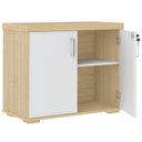 Ver imagem 3 de Armário Balcão Multiuso Para Escritório 2 Portas Atria Executiva A02 Carvalho Branco - Lyam Decor