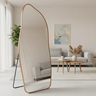 Espelho Grande Corpo Inteiro com Moldura Metal Orgânico Decorativo 170x70cm Luxo - 1