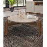 Mesa de Centro Circular para Sala de Estar Lizz Off White / Cedro Casa Jd - 1
