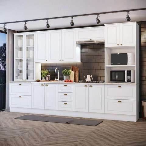 Cozinha Completa 6 Peças Com Cristaleira Branco
