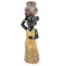 Enfeite Estátua Africana Com Vaso Na Cabeça 25x8x6cm Resina - 1
