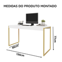 Ver imagem 6 de Mesa para Escritório com Estrutura de Aço Diretor 1,50 cm - Branco/Dourado