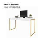 Ver imagem 5 de Mesa para Escritório com Estrutura de Aço Diretor 1,50 cm - Branco/Dourado