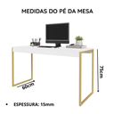 Ver imagem 4 de Mesa para Escritório com Estrutura de Aço Diretor 1,50 cm - Branco/Dourado