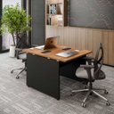 Ver imagem 1 de Plataforma Trabalho Pé Painel Nogal com Preto 90cm X 120cm F5