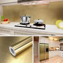 Ver imagem 2 de Kit 5 Rolos Papel Parede Lavavel Metalico Escovado Ouro Open Star 32820