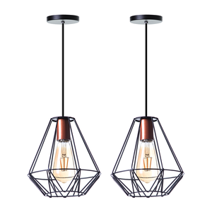 Kit 2 Pendentes Aramado Cristal 24 Cm Decorações Cor:  Preto