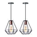 Ver imagem 1 de Kit 2 Pendentes Aramado Cristal 24 Cm Decorações Cor:  Preto