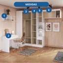 Ver mais imagens de Guarda-Roupa Infantil Modulado 6 Peças Infinity Branco/Line