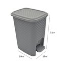 Ver imagem 3 de Lixeira com Pedal Trama Rattan 7 Litros Cinza