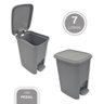 Lixeira com Pedal Trama Rattan 7 Litros Cinza - 1