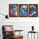Ver imagem 2 de Trio Quadro Leão Águia Lobo Disciplina Foco Execução 40cm