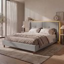 Ver imagem 1 de Cama Estofada Queen com Estrutura Reforçada e Design Moderno Aura
