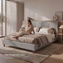 Ver mais imagens de Cama Estofada Queen com Estrutura Reforçada e Design Moderno Aura