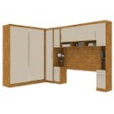 Ver imagem 1 de Armário Guarda-Roupa de Canto Casal Milão Modulado Completo Nature Off-White