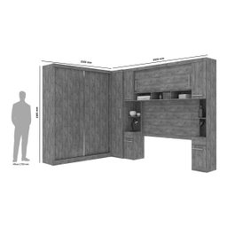 Armário Guarda-Roupa de Canto Casal Milão Modulado Completo Nature Off-White - 3